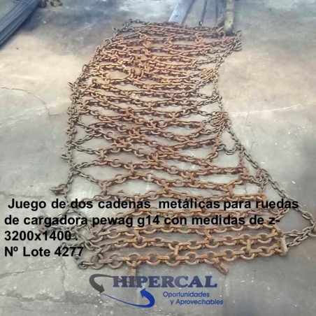 JUEGO DE DOS CADENAS CADENAS METALICAS PARA RUEDAS DE CARGADORA PEWAG G14 CON MEDIDAS DE Z-3200X1400