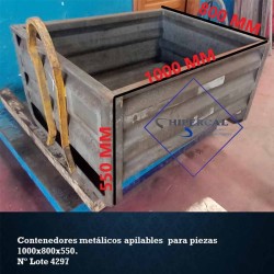 CONTENEDORES METALICOS APILABLES 1000x800x550mm