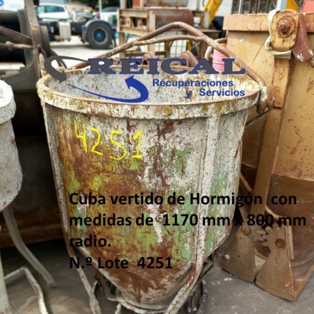 CUBA VERTIDO DE HORMIGÓN  CON MEDIDAS DE  1170 MM X 800MDE RADIO 