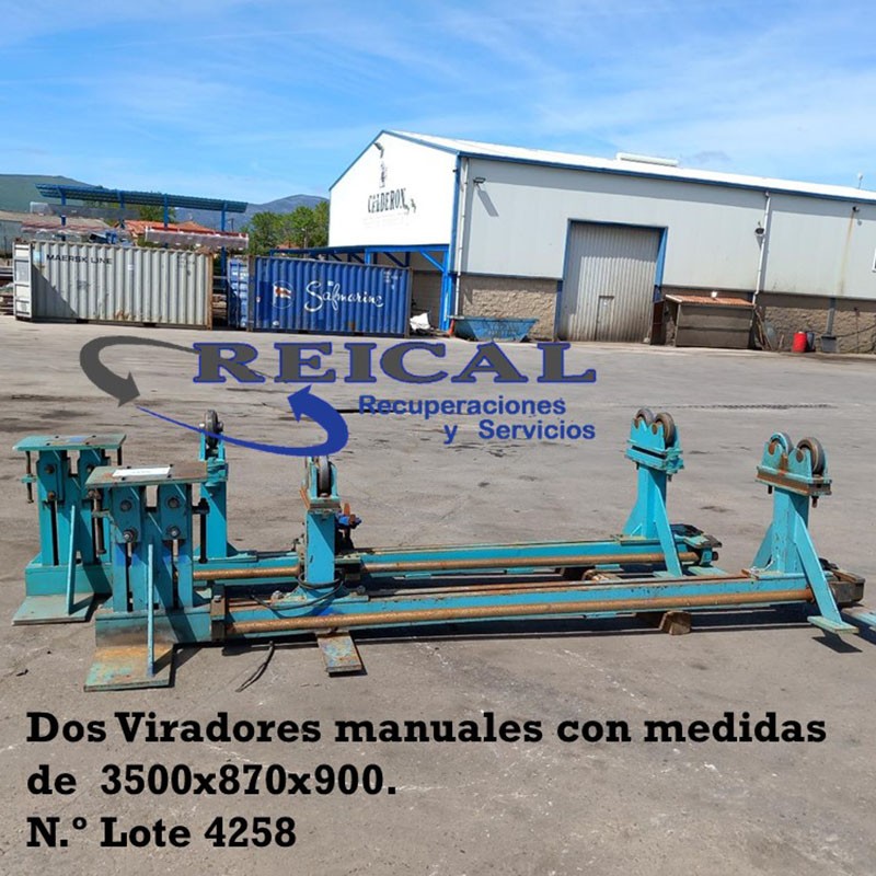 DOS VIRADORES MANUALES CON MEDIDAS DE  3500X870X900