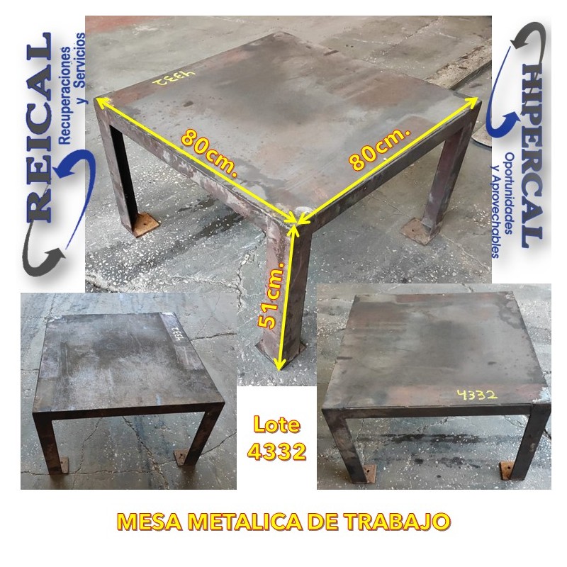 MESA DE TRABAJO 80x80x51cm. METALICA