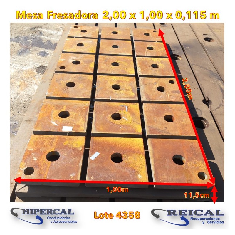 MESA FRESADORA 2000x1000x115mm