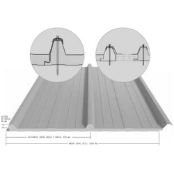 PANEL SANDWICH 3GRCT 30mm VERDE/BLANCO 6000x1000mm