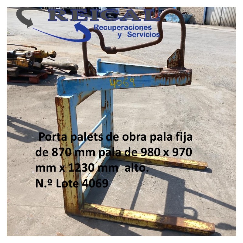 PINZA  PORTA PALET DE OBRA ja de 870 mm pala de 980 x 970 mmx 1230 mm  alto