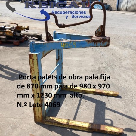 PINZA  PORTA PALET DE OBRA ja de 870 mm pala de 980 x 970 mmx 1230 mm  alto