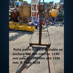 PINZA  PORTA PALET DE OBRA le en anchura 800 mm exterior  1190 mm pala de 1040 mm alto 1330 mm