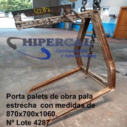 PINZA  PORTA PALET DE OBRA strecha  con medidas de 870x700x1060.