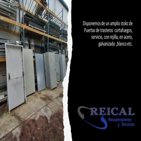 PUERTAS DE TRASTEROS CORTAFUEGOS, servicio, con rejilla, en acero, galvanizado, blanco etc.