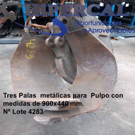 TRES PALAS  METALICAS PARA  PULPO CON MEDIDAS DE 900X440 MM