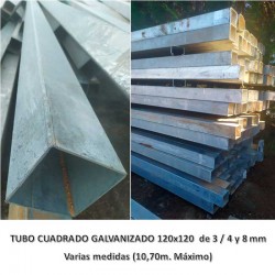 TUBO CUADRADO 120x120x3mm GALVANIZADO (ML)