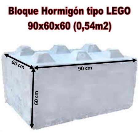 BLOQUE HORMIGON LEGO 90x60x60cm (0,54m2)