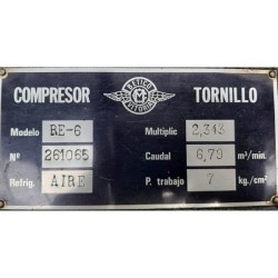 COMPRESOR DE TORNILLO 6,79m3 / 7kg