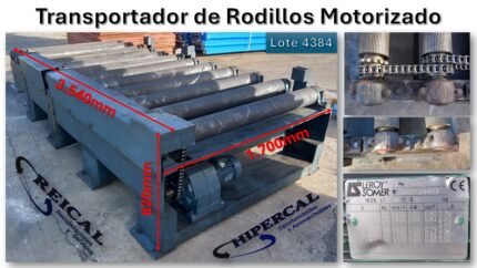 transportador de rodillos motorizado 3,54 m x 1,70 m